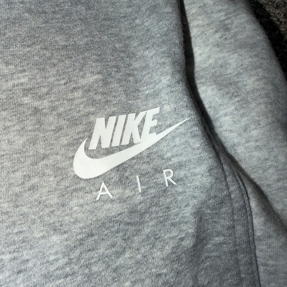 Nike Air Mens Grey Colorblock Fleece Joggers Sweatpants Medium Zipper Pocket - Picture 2 of 5